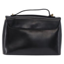 Christian Dior Hand Bag Calf Skin 2way Black Gold Auth 196348A-2