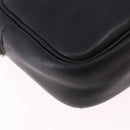 PRADA Ribbon Shoulder Bag Leather Black Gold Auth 196349A-15