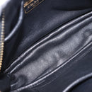 PRADA Ribbon Shoulder Bag Leather Black Gold Auth 196349A-11