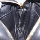 PRADA Ribbon Shoulder Bag Leather Black Gold Auth 196349A-19