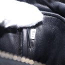 PRADA Ribbon Shoulder Bag Leather Black Gold Auth 196349A-12