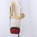 PRADA Ribbon Shoulder Bag Leather Black Gold Auth 196349A-22