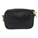 PRADA Ribbon Shoulder Bag Leather Black Gold Auth 196349A-2