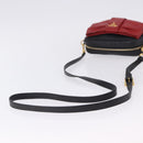 PRADA Ribbon Shoulder Bag Leather Black Gold Auth 196349A-7