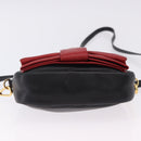 PRADA Ribbon Shoulder Bag Leather Black Gold Auth 196349A-5