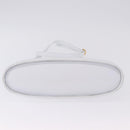 Salvatore Ferragamo Gancini Hand Bag Leather 2way White Gold Auth 196350-5