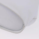 Salvatore Ferragamo Gancini Hand Bag Leather 2way White Gold Auth 196350-16