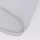 Salvatore Ferragamo Gancini Hand Bag Leather 2way White Gold Auth 196350-10
