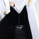Salvatore Ferragamo Gancini Hand Bag Leather 2way White Gold Auth 196350-19