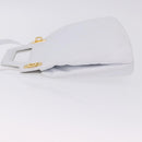 Salvatore Ferragamo Gancini Hand Bag Leather 2way White Gold Auth 196350-4
