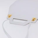 Salvatore Ferragamo Gancini Hand Bag Leather 2way White Gold Auth 196350-6