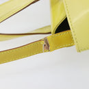 Salvatore Ferragamo Gancini Hand Bag Leather 2way Yellow Silver Auth 196351-11