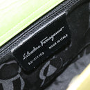 Salvatore Ferragamo Gancini Hand Bag Leather 2way Yellow Silver Auth 196351-19