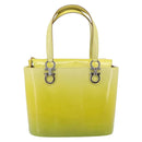 Salvatore Ferragamo Gancini Hand Bag Leather 2way Yellow Silver Auth 196351-2