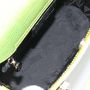 Salvatore Ferragamo Gancini Hand Bag Leather 2way Yellow Silver Auth 196351-20