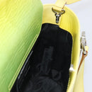 Salvatore Ferragamo Gancini Hand Bag Leather 2way Yellow Silver Auth 196351-21