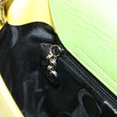 Salvatore Ferragamo Gancini Hand Bag Leather 2way Yellow Silver Auth 196351-23