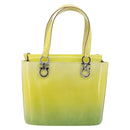 Salvatore Ferragamo Gancini Hand Bag Leather 2way Yellow Silver Auth 196351-3
