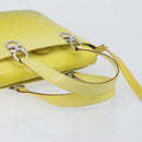 Salvatore Ferragamo Gancini Hand Bag Leather 2way Yellow Silver Auth 196351-7