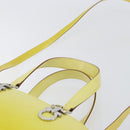 Salvatore Ferragamo Gancini Hand Bag Leather 2way Yellow Silver Auth 196351-8