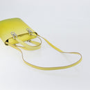 Salvatore Ferragamo Gancini Hand Bag Leather 2way Yellow Silver Auth 196351-9