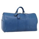 LOUIS VUITTON Epi Keepall 60 Boston Bag Blue M42945 LV Auth 196353A-1