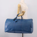 LOUIS VUITTON Epi Keepall 60 Boston Bag Blue M42945 LV Auth 196353A-23