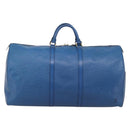 LOUIS VUITTON Epi Keepall 60 Boston Bag Blue M42945 LV Auth 196353A-2