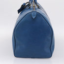 LOUIS VUITTON Epi Keepall 60 Boston Bag Blue M42945 LV Auth 196353A-4