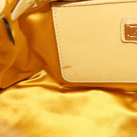 Miu Miu Matelasse Hand Bag Lamb Skin 2way Yellow Gold Auth 196355M