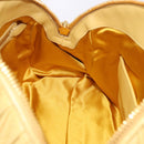 Miu Miu Matelasse Hand Bag Lamb Skin 2way Yellow Gold Auth 196355M-22