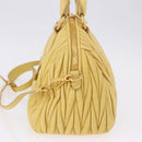 Miu Miu Matelasse Hand Bag Lamb Skin 2way Yellow Gold Auth 196355M-4