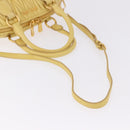 Miu Miu Matelasse Hand Bag Lamb Skin 2way Yellow Gold Auth 196355M-9