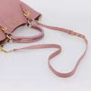 Miu Miu Hand Bag Leather 2way Pink Gold Auth 196356-10