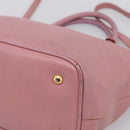 Miu Miu Hand Bag Leather 2way Pink Gold Auth 196356-16
