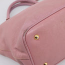 Miu Miu Hand Bag Leather 2way Pink Gold Auth 196356-17