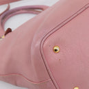 Miu Miu Hand Bag Leather 2way Pink Gold Auth 196356-19