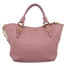 Miu Miu Hand Bag Leather 2way Pink Gold Auth 196356-13