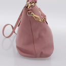 Miu Miu Hand Bag Leather 2way Pink Gold Auth 196356-3