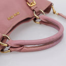 Miu Miu Hand Bag Leather 2way Pink Gold Auth 196356-7