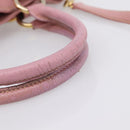 Miu Miu Hand Bag Leather 2way Pink Gold Auth 196356-8