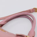 Miu Miu Hand Bag Leather 2way Pink Gold Auth 196356-14
