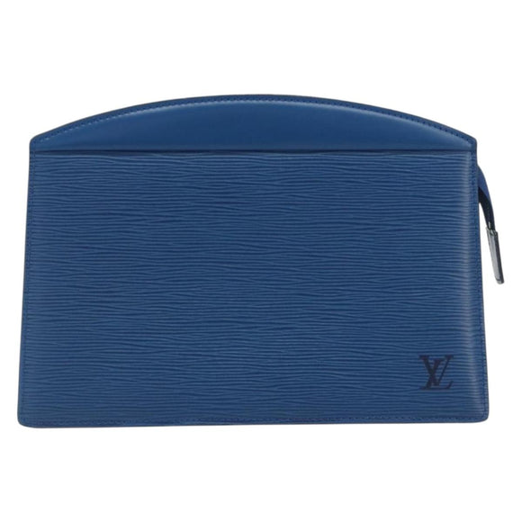 LOUIS VUITTON Epi Trousse Crete Pouch Blue M48405 LV Auth 196357