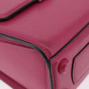 Salvatore Ferragamo Gancini Hand Bag Leather 2way Pink Silver Auth 196358A-10