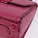 Salvatore Ferragamo Gancini Hand Bag Leather 2way Pink Silver Auth 196358A-15