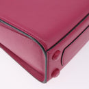 Salvatore Ferragamo Gancini Hand Bag Leather 2way Pink Silver Auth 196358A-16
