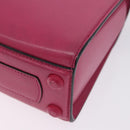 Salvatore Ferragamo Gancini Hand Bag Leather 2way Pink Silver Auth 196358A-17