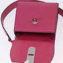 Salvatore Ferragamo Gancini Hand Bag Leather 2way Pink Silver Auth 196358A-19