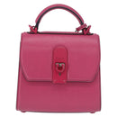 Salvatore Ferragamo Gancini Hand Bag Leather 2way Pink Silver Auth 196358A-13