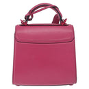 Salvatore Ferragamo Gancini Hand Bag Leather 2way Pink Silver Auth 196358A-2